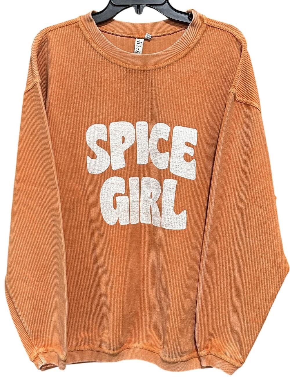 Chicka d Shirt Womens M Orange Pullover Spice Girl Retro 90s Y2K Style Oversized